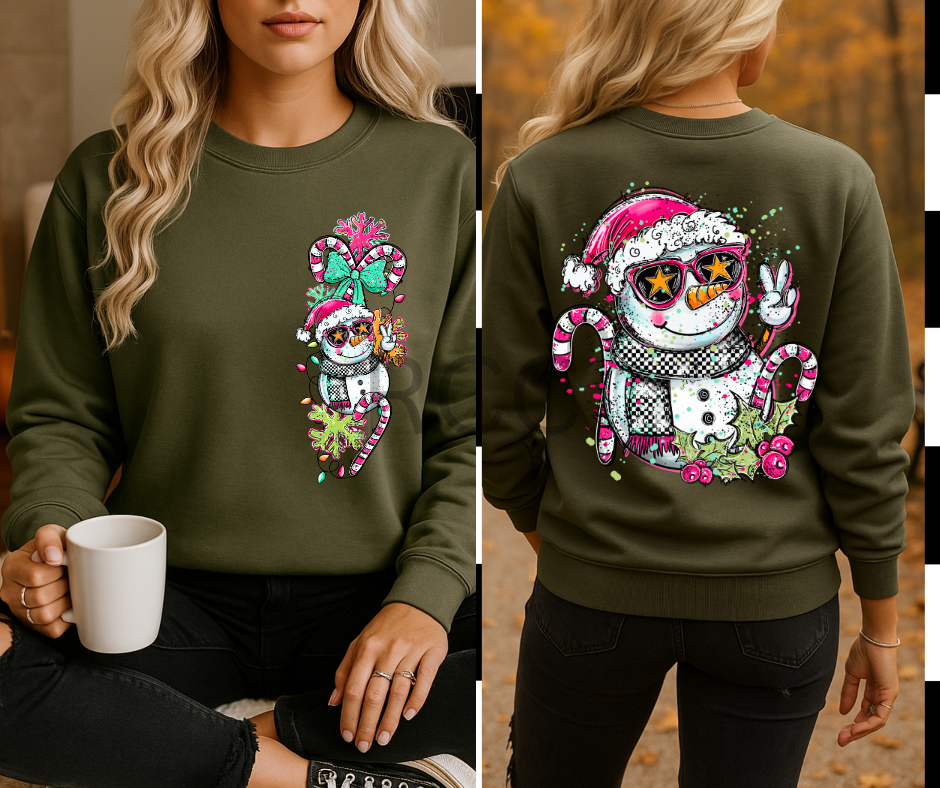 Snowman DTF Pocket and Back