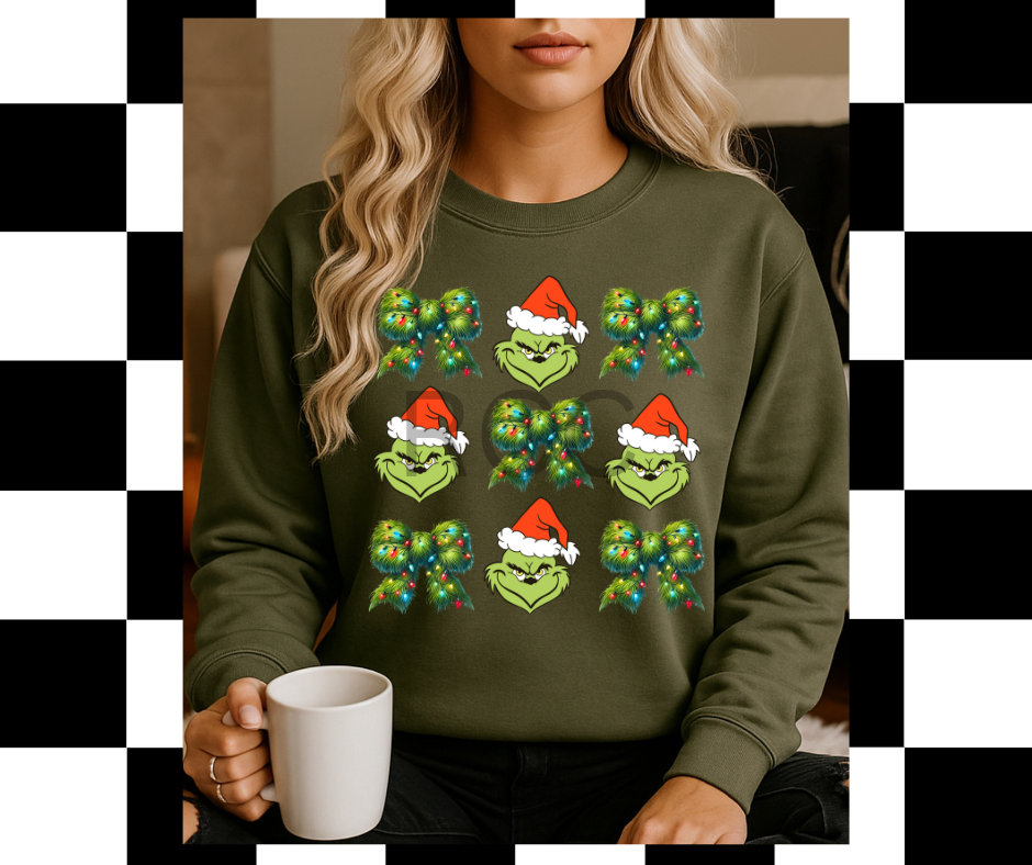 Grinch and Bows DTF