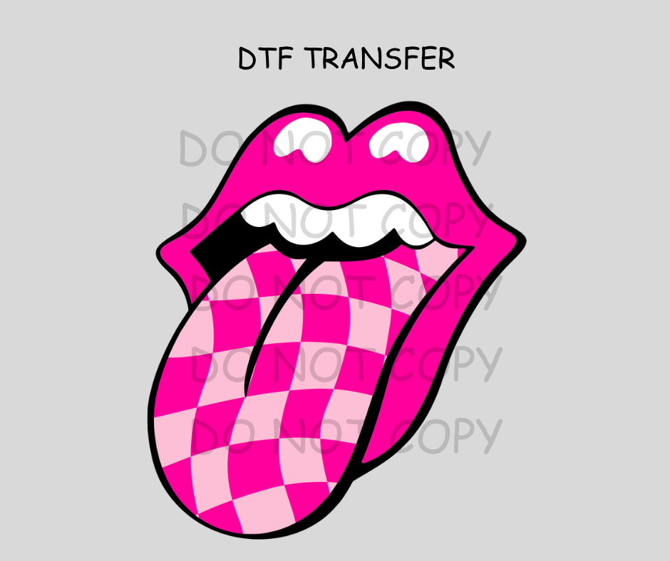 Pink Checkered Stones DTF Transfer