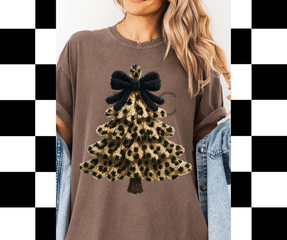 Cheetah Yarn Tree DTF Transfer