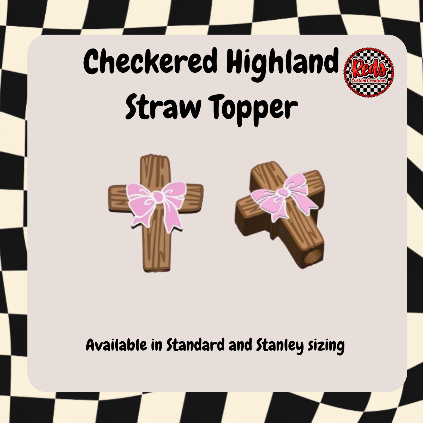 Cross and Bow Straw Topper