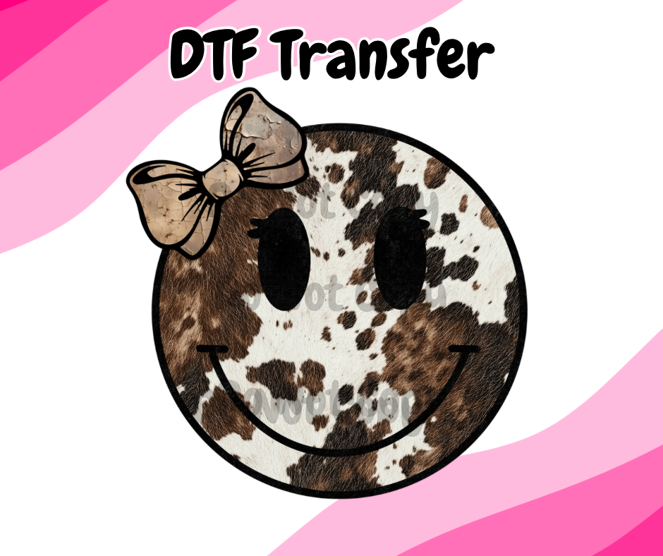 Cow print Smiley DTF