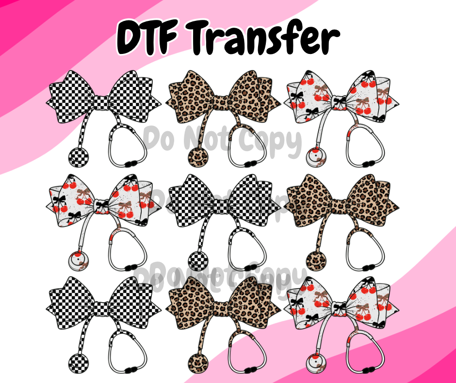 Stethoscope Bows DTF