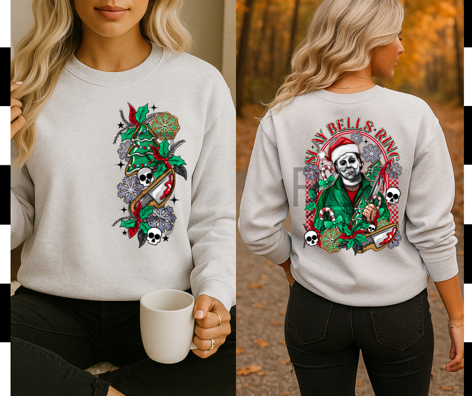 Slay Bells Ring DTF Pocket and Back