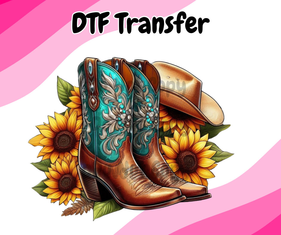 Sunflower Boots DTF