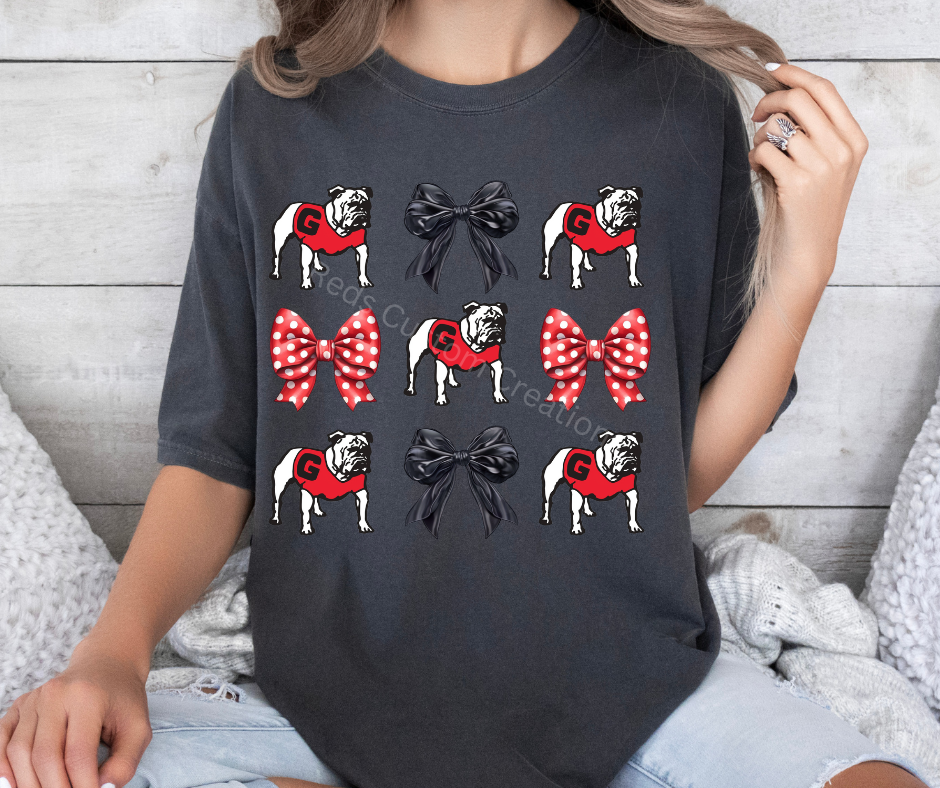 UGA and Bows Comfort Color T-Shirt