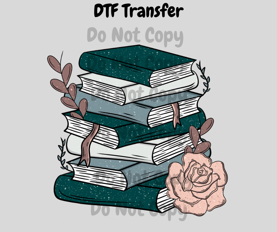 Book Stack DTF Transfer