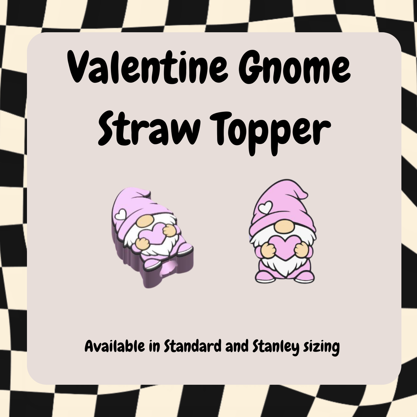 Valentine Gnome Straw Topper