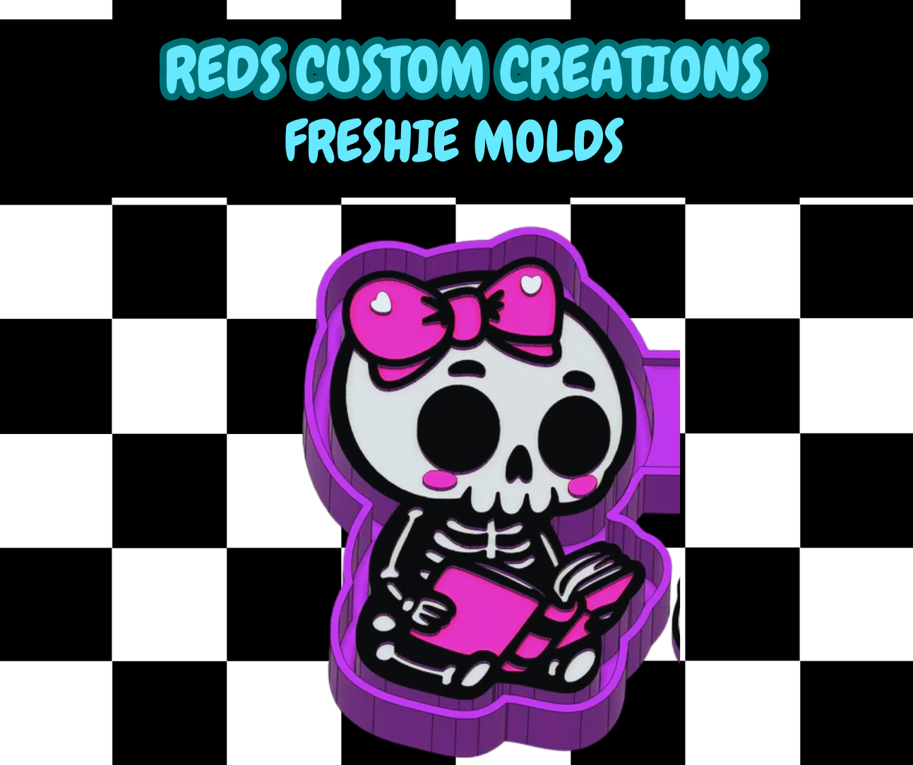 Skelly Book Girl Silicone Freshie Mold