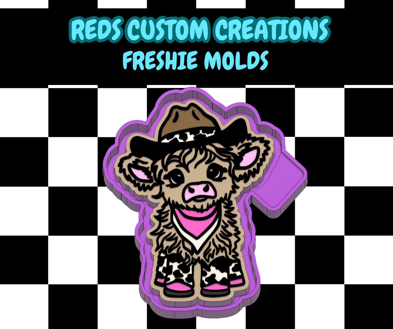 Western Highland Cow Silicone Freshie Mold