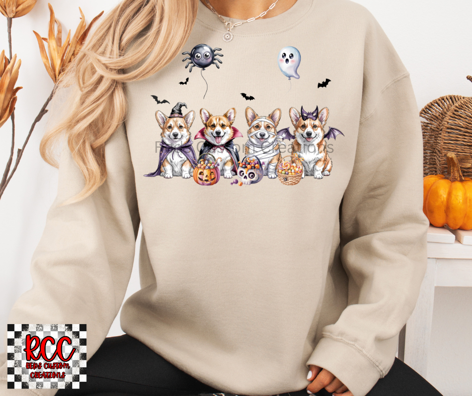 Corgi Halloween -Crewneck or T-Shirt