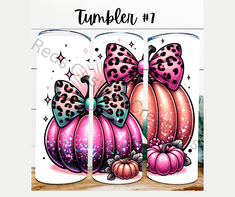 Tumbler #7 Cheetah Bow Pumpkins