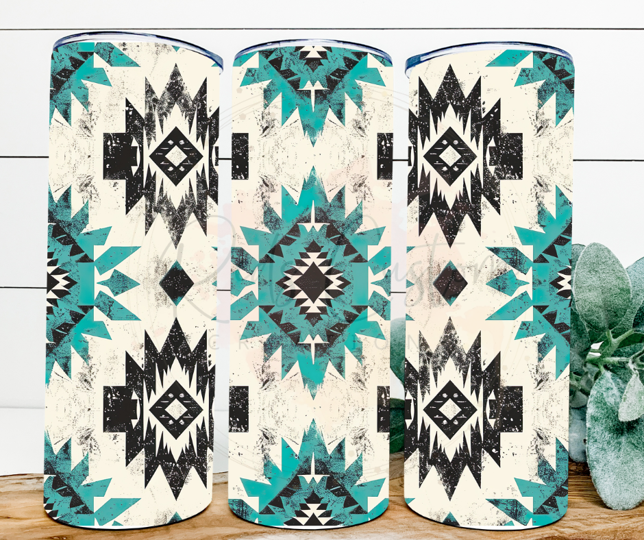 Teal Aztec- 20oz Tumbler