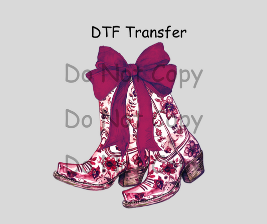 Pink Boots DTF Transfer