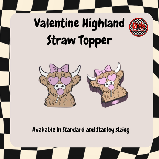 Valentine Highland Straw Topper