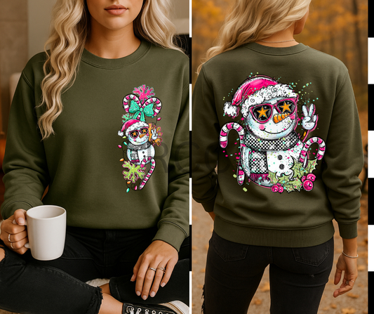 Snowman DTF Pocket and Back