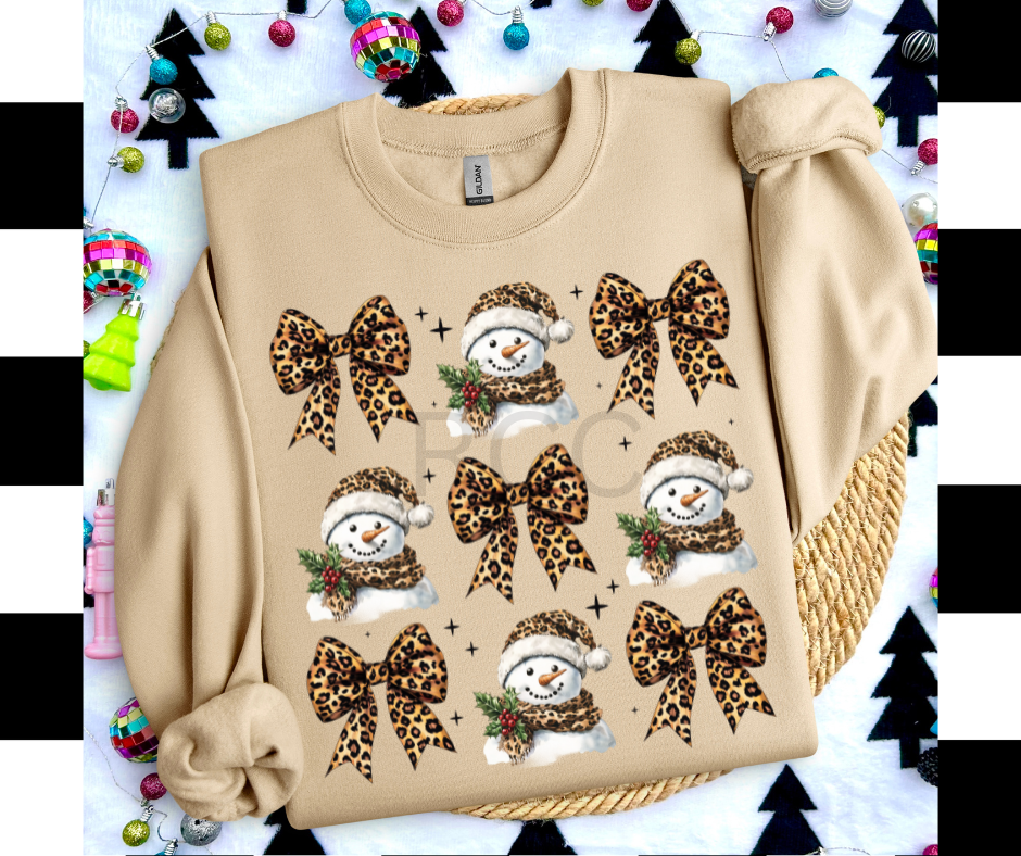 Cheetah Bows/Snowman