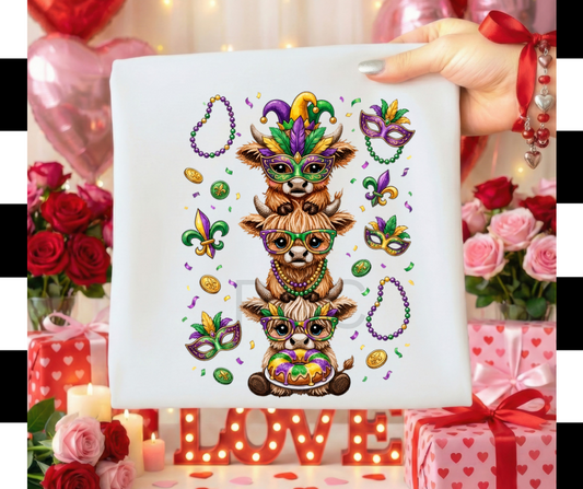 Mardi Gras Highland Cows