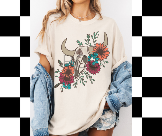 Western Floral Skull