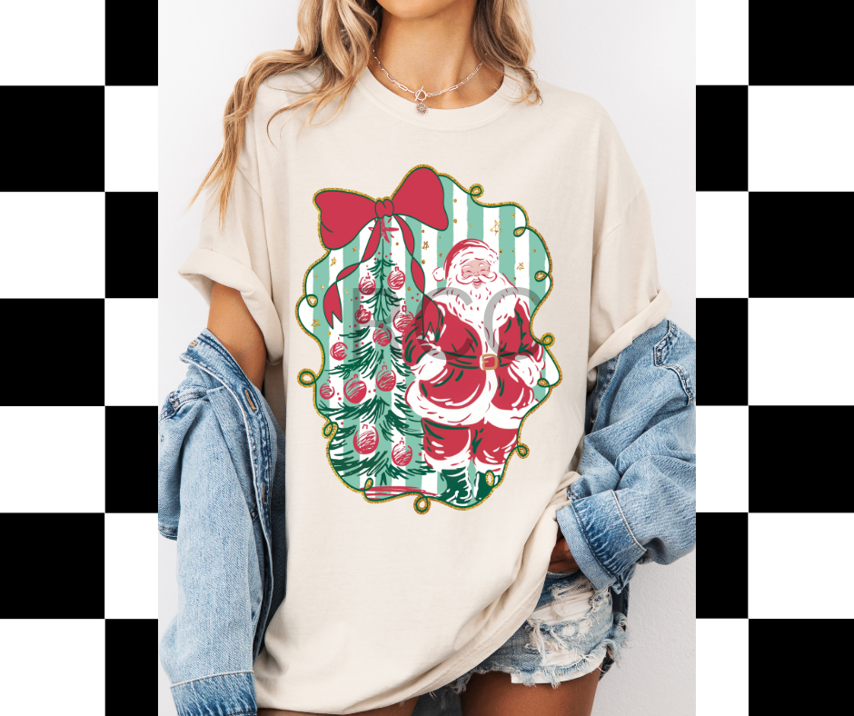 Santa Picture Frame DTF Transfer