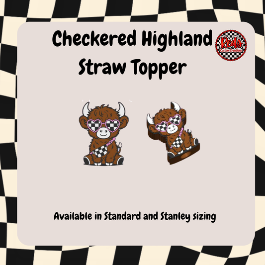 Checkered Highland Straw Topper