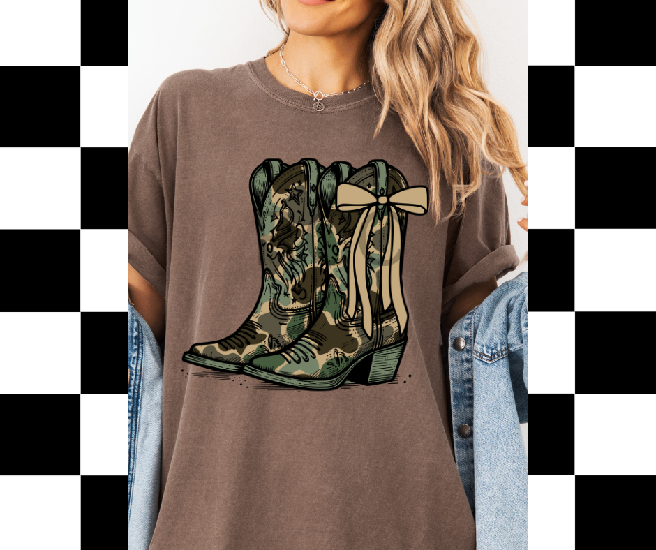 Camo Boots DTF Transfer