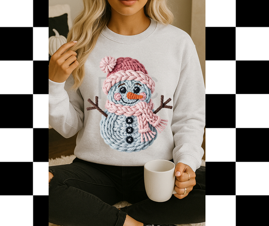 Snowman Yarn DTF Transfer