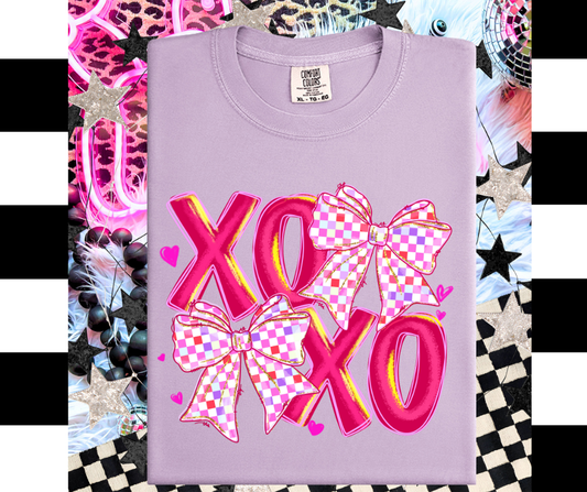 XOXO Checkered Bow