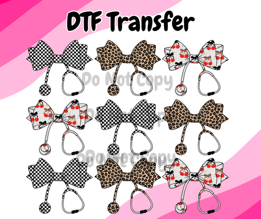 Stethoscope Bows DTF