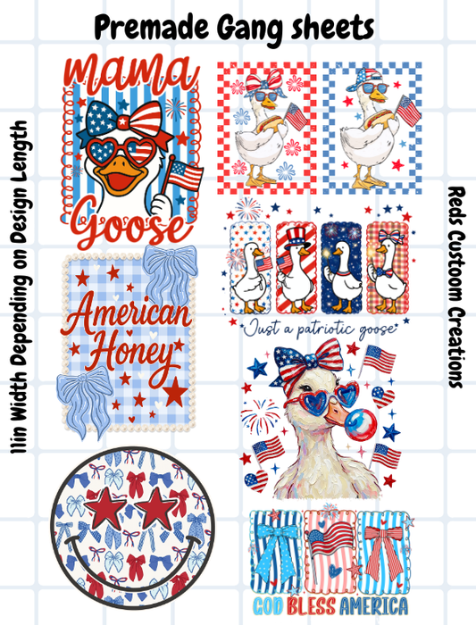 4th of July Pre-made Gangsheet 2