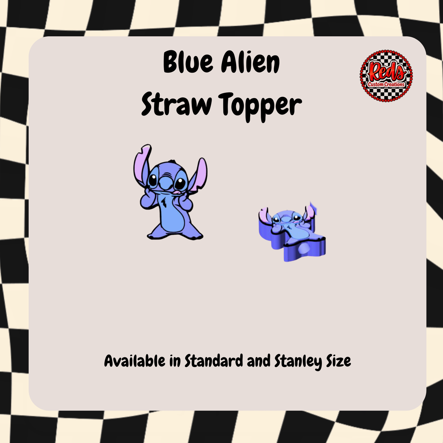 Blue Alien Straw Topper