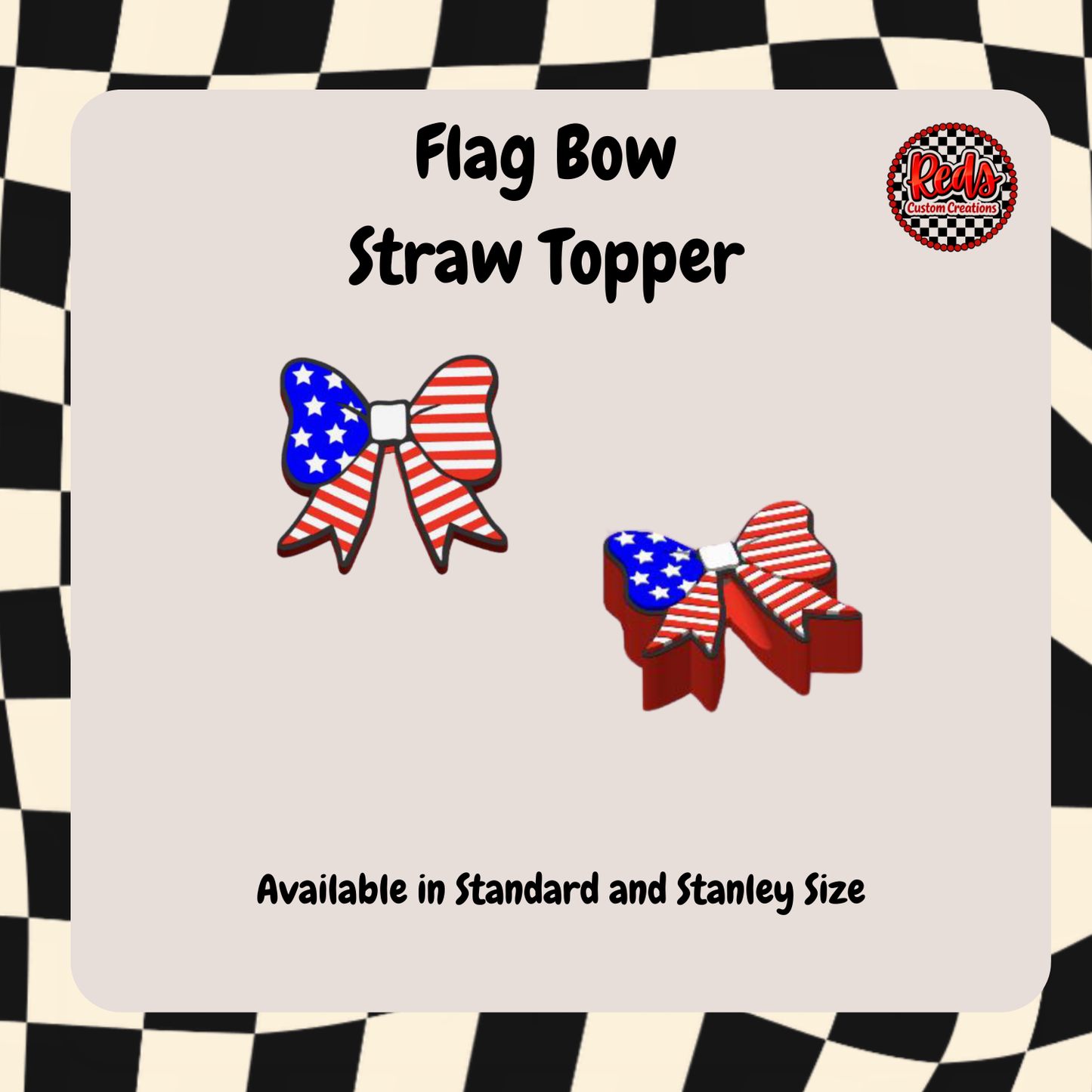 Flag Bow Straw Topper