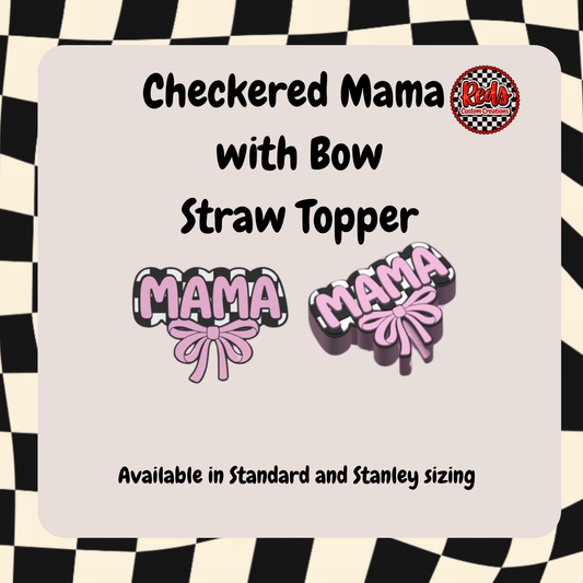 Checkered Mama Straw Topper
