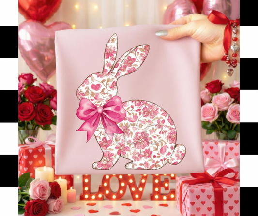 Pink Floral Bunny