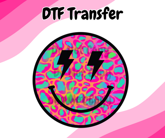 Smiley leopard DTF