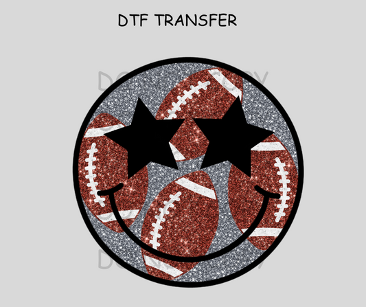 Faux Sequence Football Smiley DTF Transfer