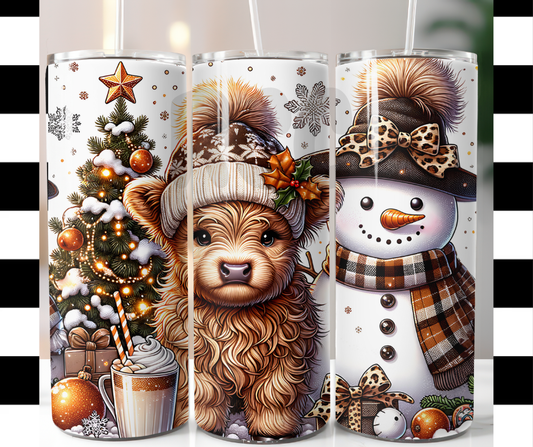 Winter H Cow and Snowman