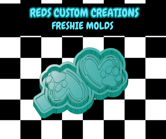 Paw Print Heart Freshie Vent Clips Silicone Mold
