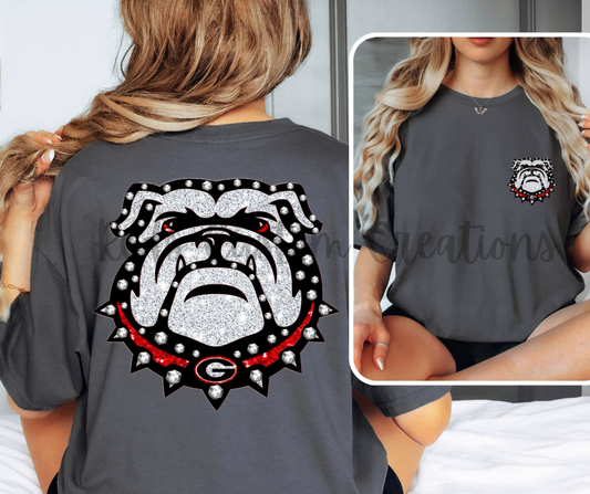 Bulldogs Pocket and Back Design - Comfort Color T-Shirt