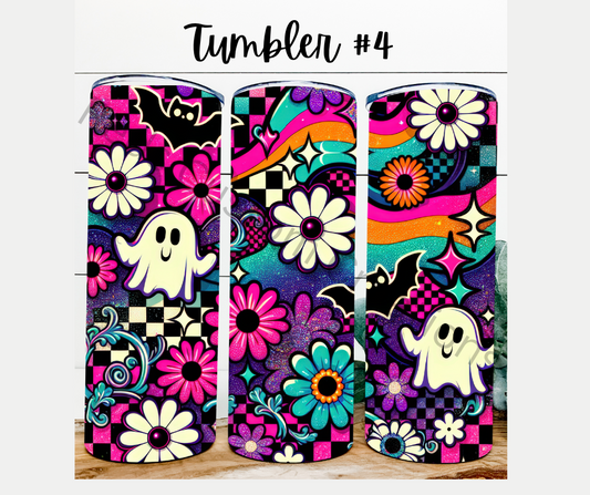 Tumbler #4 Floral Ghosts/Bats