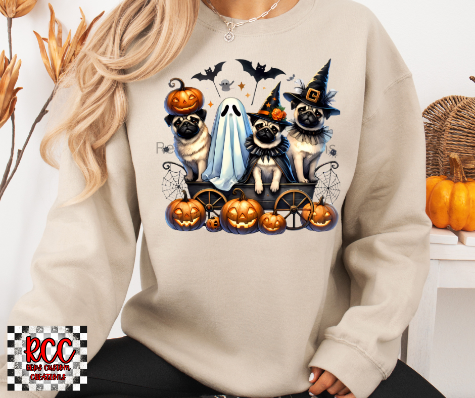 Pug Halloween -Crewneck or T-Shirt