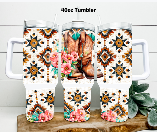 Aztec Boots 40oz Tumbler