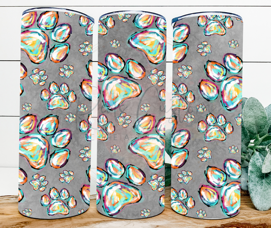 Pastel Pawprints- 20oz Tumbler