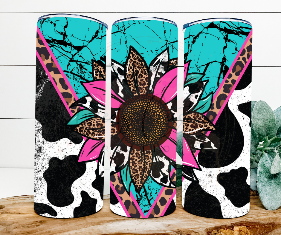 Teal Sunflower 20oz Tumbler