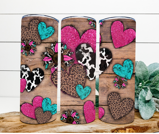 Rustic Hearts- 20oz Tumbler